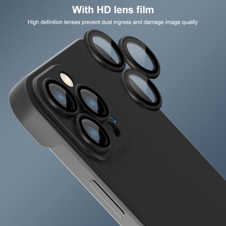 For iPhone 13 Pro Max Rimless PC Phone Case with Lens Film