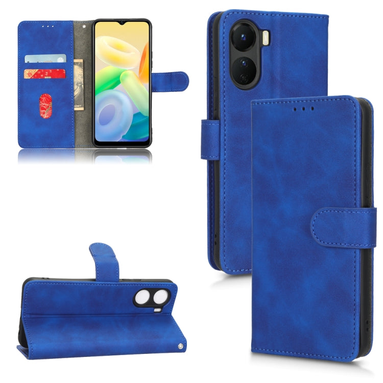 For vivo Y16 4G Skin Feel Magnetic Flip Leather Phone Case