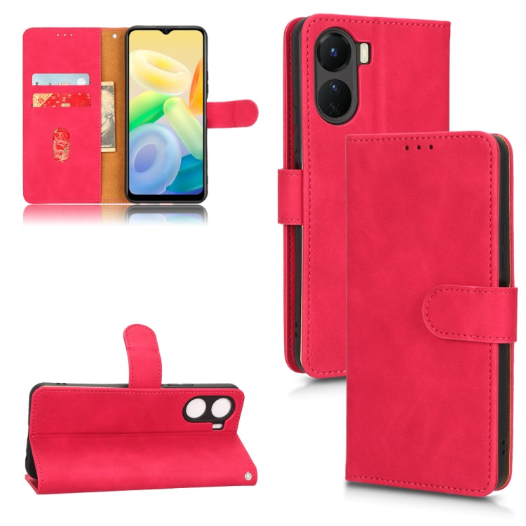For vivo Y16 4G Skin Feel Magnetic Flip Leather Phone Case