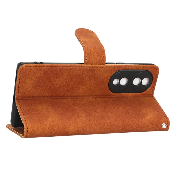 For Honor 70 5G Skin Feel Magnetic Flip Leather Phone Case