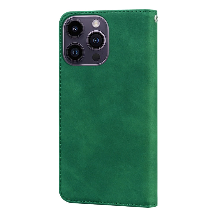 For iPhone 14 Pro Frosted Business Magnetic Horizontal Flip PU Phone Case