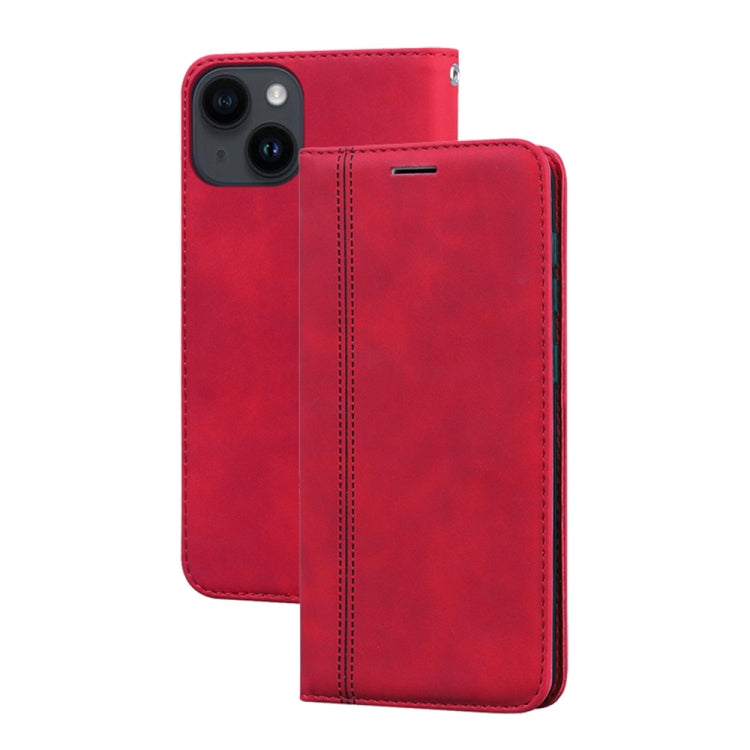 For iPhone 14 Frosted Business Magnetic Horizontal Flip PU Phone Case
