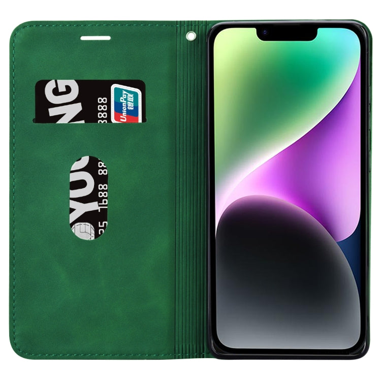 For iPhone 14 Frosted Business Magnetic Horizontal Flip PU Phone Case