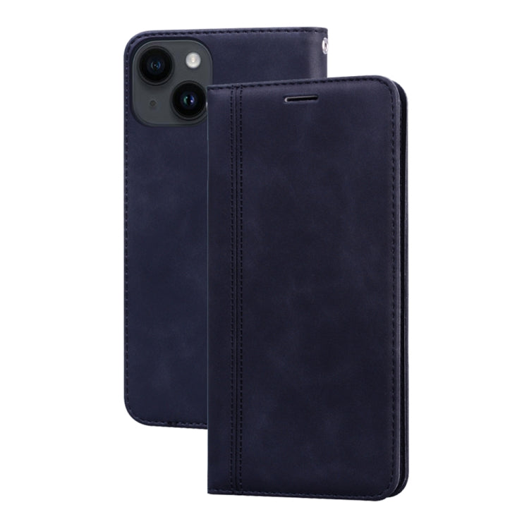 For iPhone 14 Frosted Business Magnetic Horizontal Flip PU Phone Case