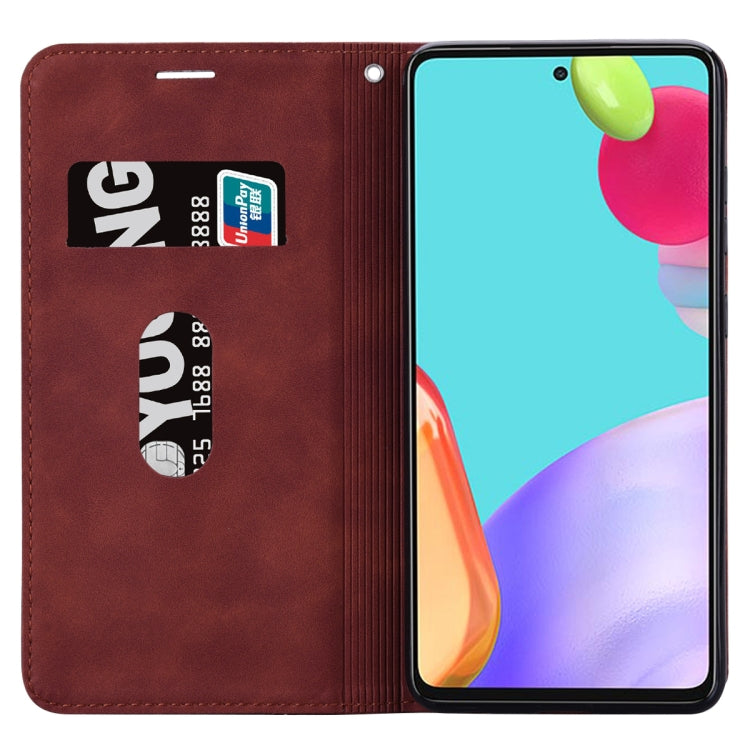 For Samsung Galaxy M53 Frosted Business Magnetic Horizontal Flip PU Phone Case