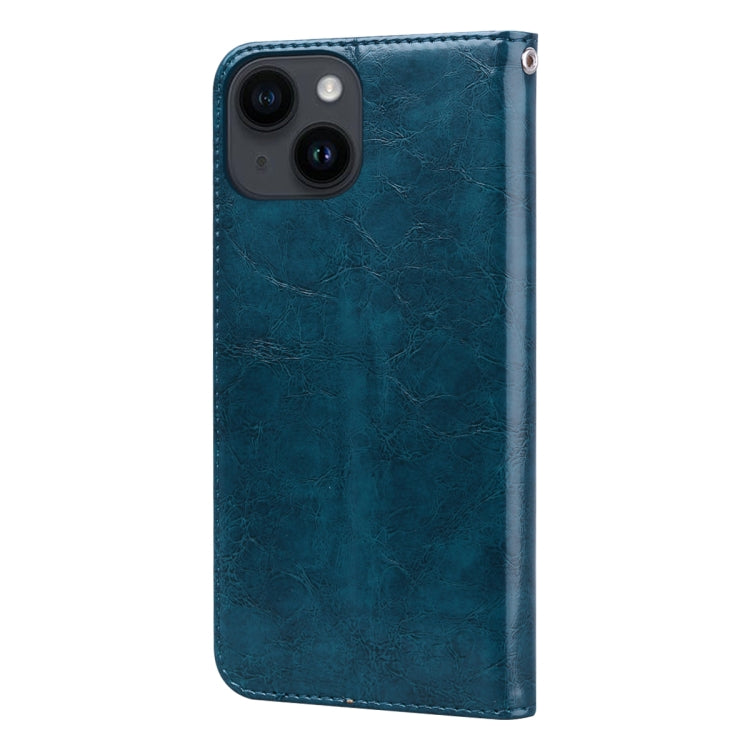 For iPhone 14 Plus Oil Wax Texture Leather Phone Case