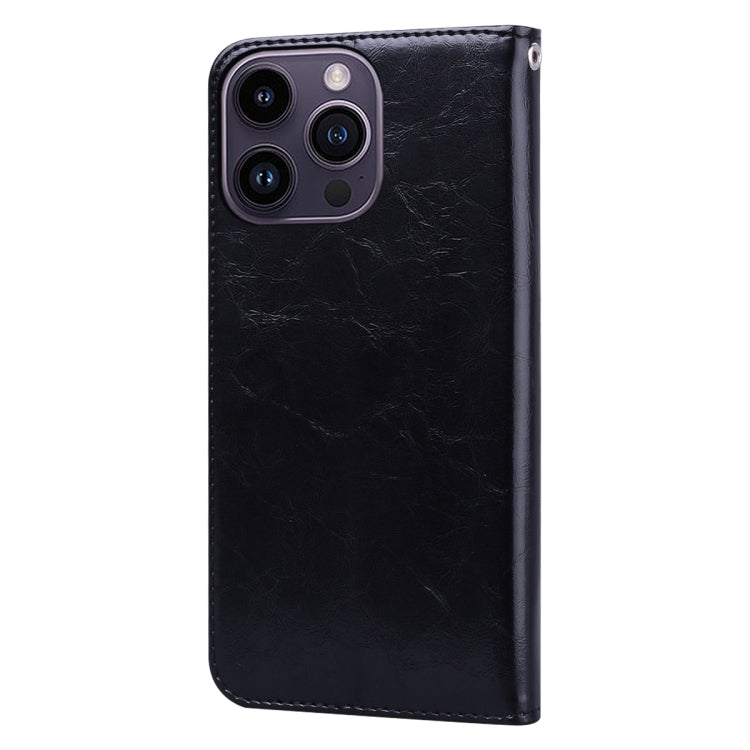 For iPhone 14 Pro Max Oil Wax Texture Leather Phone Case