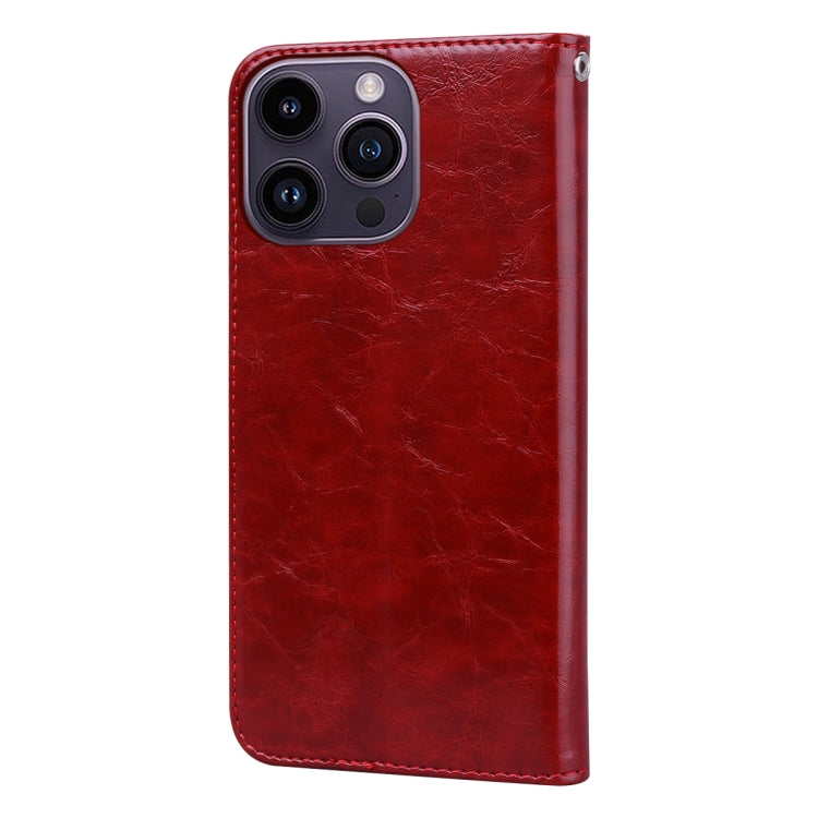 For iPhone 14 Pro Oil Wax Texture Leather Phone Case