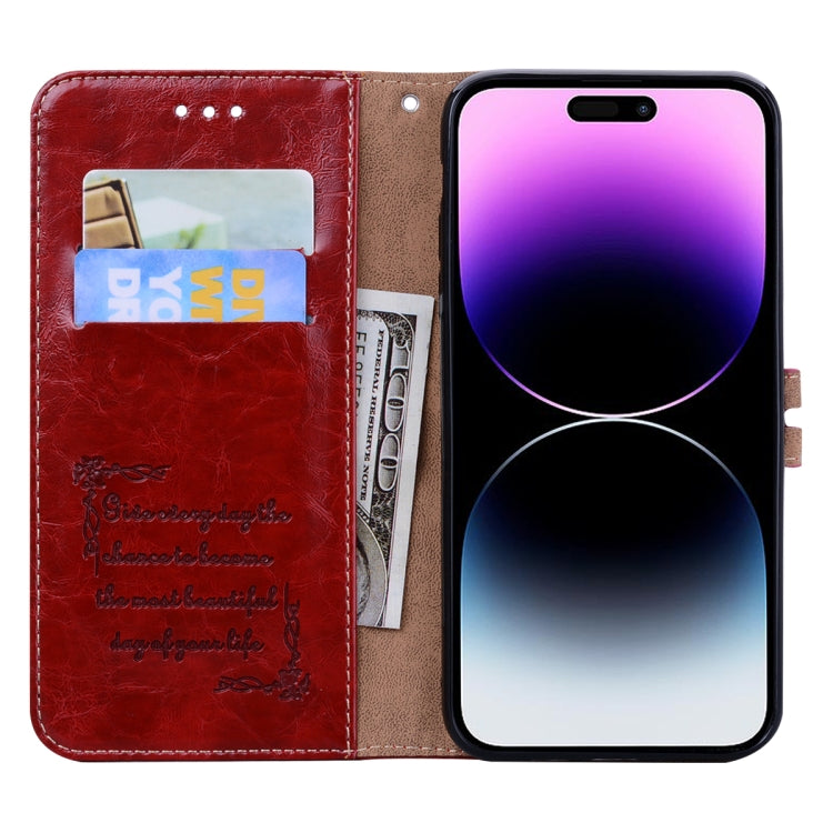 For iPhone 14 Pro Oil Wax Texture Leather Phone Case