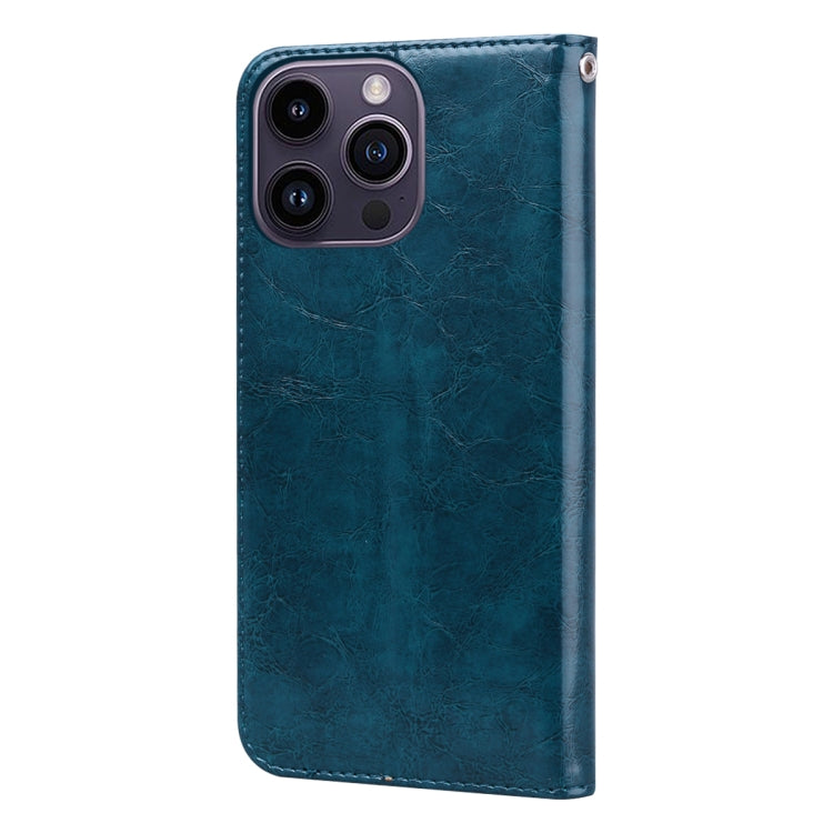 For iPhone 14 Pro Oil Wax Texture Leather Phone Case
