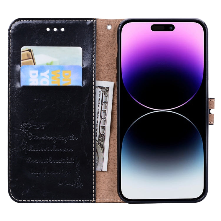 For iPhone 14 Pro Oil Wax Texture Leather Phone Case