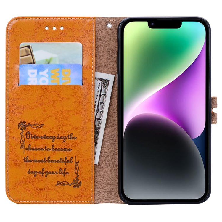For iPhone 14 Oil Wax Texture Leather Phone Case