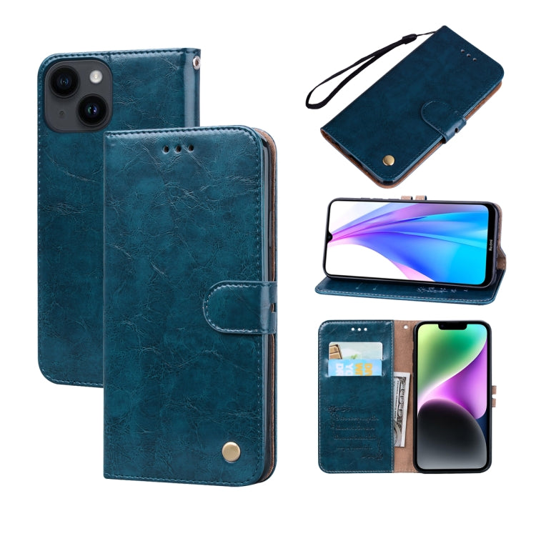 For iPhone 14 Oil Wax Texture Leather Phone Case
