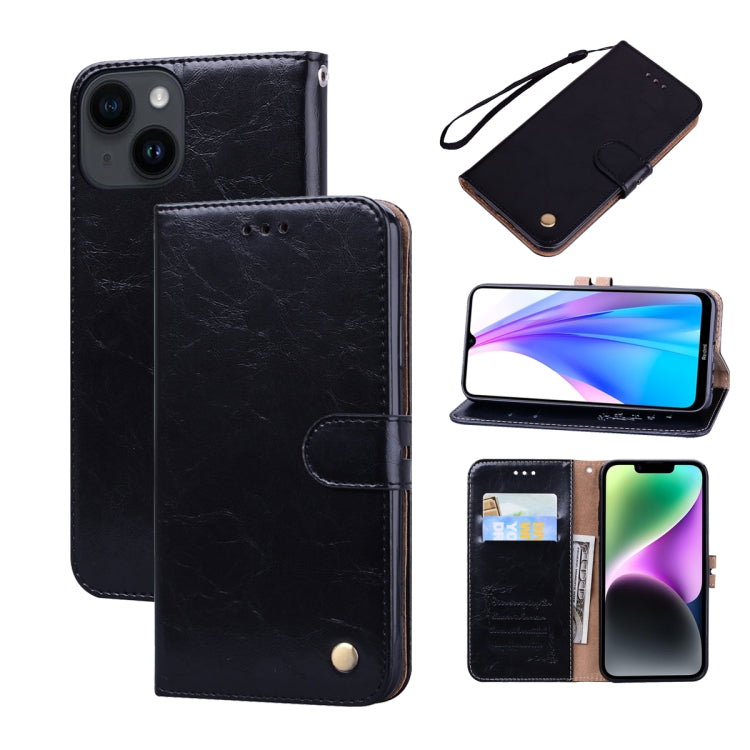 For iPhone 14 Oil Wax Texture Leather Phone Case