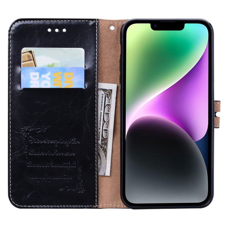 For iPhone 14 Oil Wax Texture Leather Phone Case