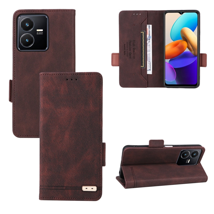 For vivo Y22s / Y35 Magnetic Clasp Leather Phone Case