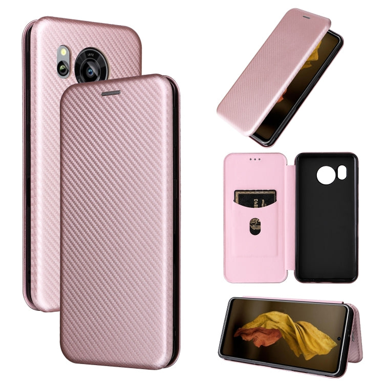 For Sharp Aquos Sense7 Plus Carbon Fiber Texture Flip Leather Phone Case
