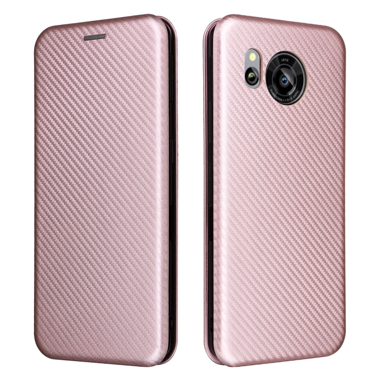 For Sharp Aquos Sense7 Plus Carbon Fiber Texture Flip Leather Phone Case