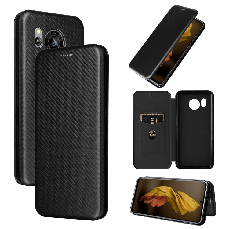 For Sharp Aquos Sense7 Plus Carbon Fiber Texture Flip Leather Phone Case