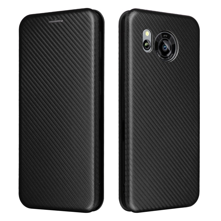 For Sharp Aquos Sense7 Plus Carbon Fiber Texture Flip Leather Phone Case