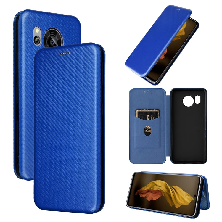 For Sharp Aquos Sense7 Plus Carbon Fiber Texture Flip Leather Phone Case