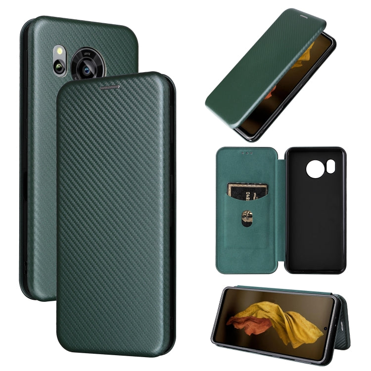 For Sharp Aquos Sense7 Plus Carbon Fiber Texture Flip Leather Phone Case