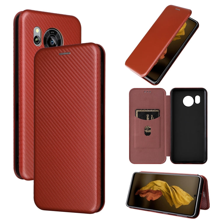 For Sharp Aquos Sense7 Plus Carbon Fiber Texture Flip Leather Phone Case
