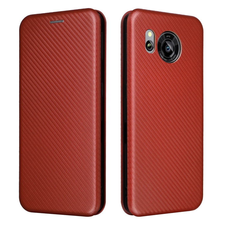 For Sharp Aquos Sense7 Plus Carbon Fiber Texture Flip Leather Phone Case