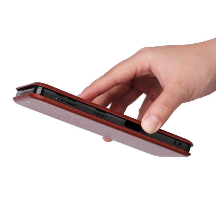 For Sharp Aquos Sense7 Plus Carbon Fiber Texture Flip Leather Phone Case