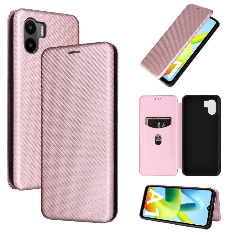 For Xiaomi Redmi A1 4G Carbon Fiber Texture Flip Leather Phone Case
