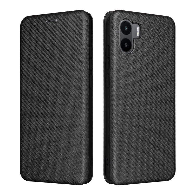 For Xiaomi Redmi A1 4G Carbon Fiber Texture Flip Leather Phone Case