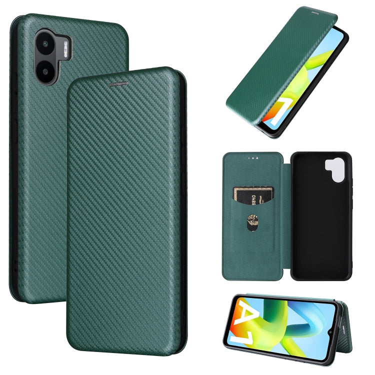For Xiaomi Redmi A1 4G Carbon Fiber Texture Flip Leather Phone Case