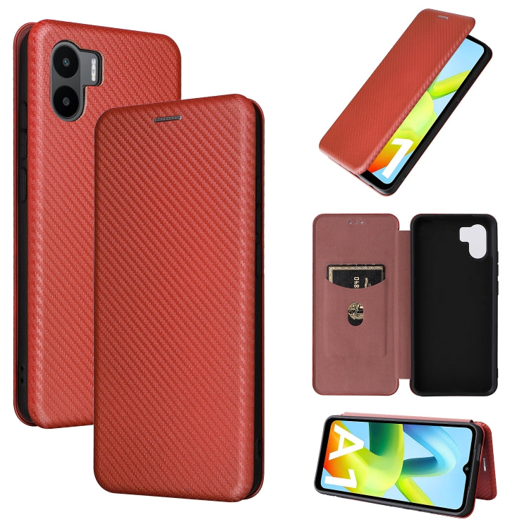 For Xiaomi Redmi A1 4G Carbon Fiber Texture Flip Leather Phone Case