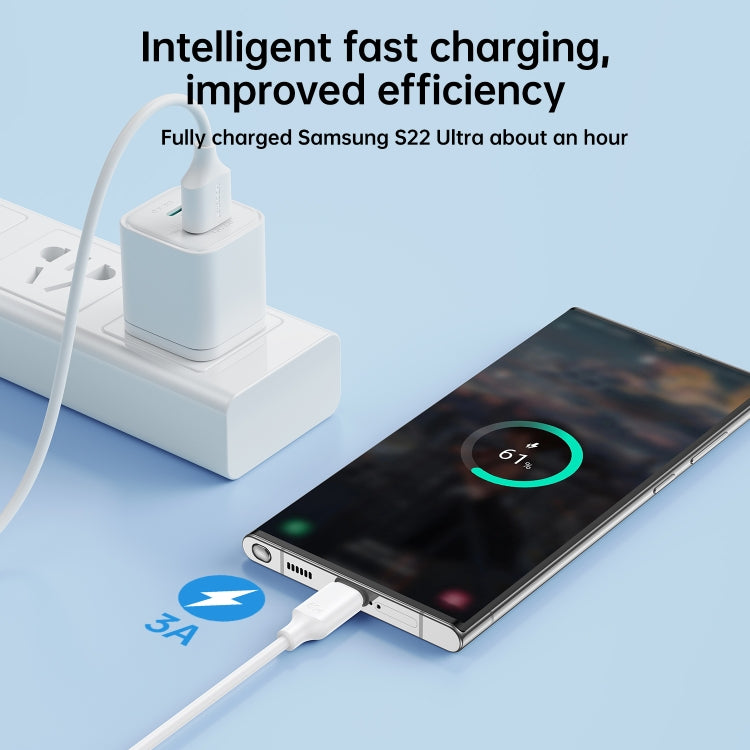 JOYROOM S-UC027A9 3A USB to USB-C/Type-C Fast Charging Data Cable, Length:1m