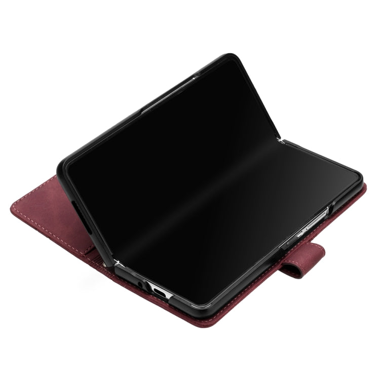 For Samsung Galaxy Z Fold4 Crossbody 3D Embossed Flip Leather Phone Case