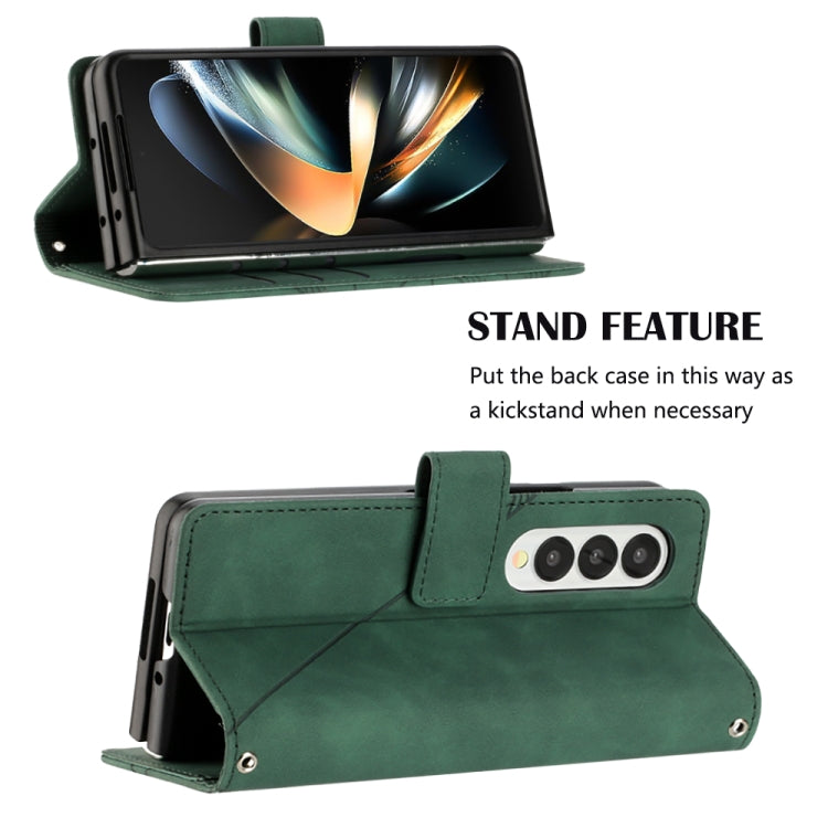 For Samsung Galaxy Z Fold4 Crossbody 3D Embossed Flip Leather Phone Case