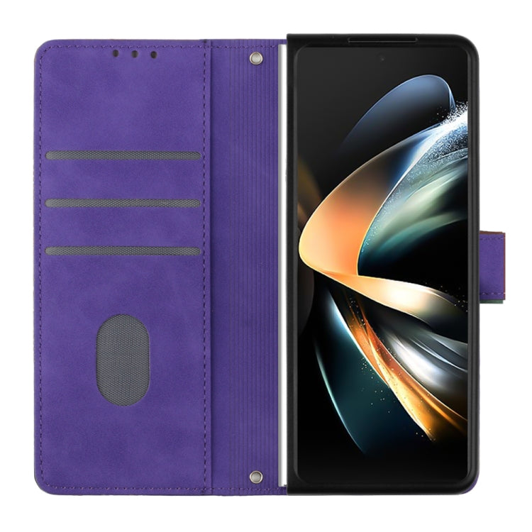 For Samsung Galaxy Z Fold4 Crossbody 3D Embossed Flip Leather Phone Case