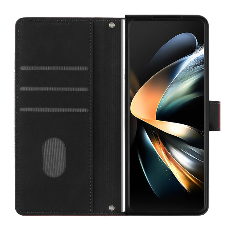 For Samsung Galaxy Z Fold4 Crossbody 3D Embossed Flip Leather Phone Case