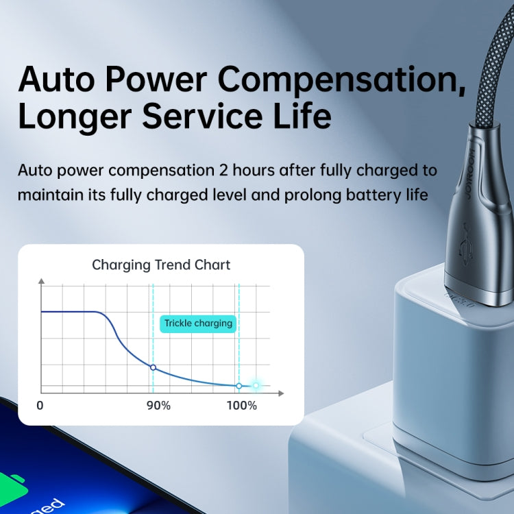 JOYROOM S-UL012A3 2.4A USB to 8 Pin Intelligent Power-Off Fast Charging Data Cable, Length:1.2m