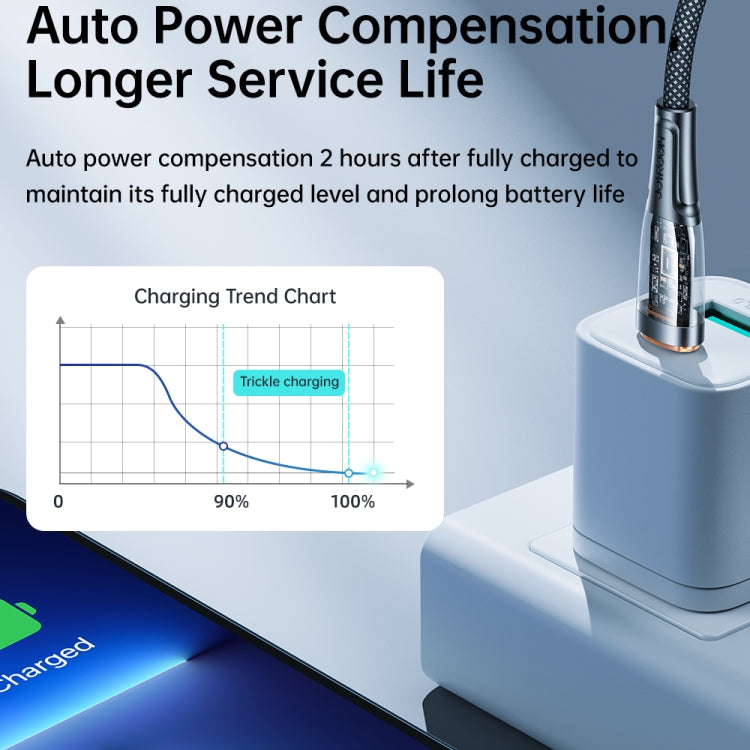 JOYROOM S-CL020A3 20W USB-C/Type-C to 8 Pin Intelligent Power-Off Fast Charging Data Cable, Length:1.2m
