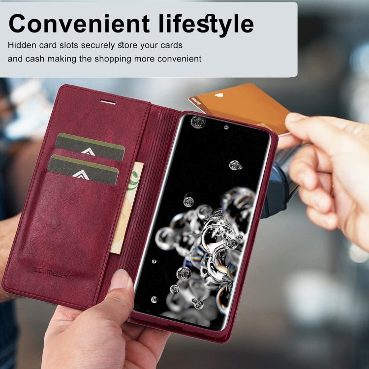 For Samsung Galaxy S20 Ultra LC.IMEEKE RFID Anti-theft Leather Phone Case