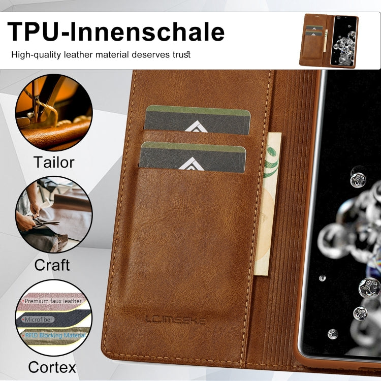 For Samsung Galaxy S20 Ultra LC.IMEEKE RFID Anti-theft Leather Phone Case