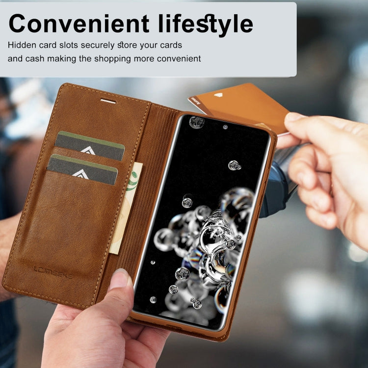 For Samsung Galaxy S20 Ultra LC.IMEEKE RFID Anti-theft Leather Phone Case
