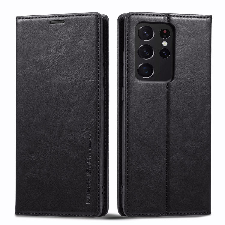For Samsung Galaxy S21 Ultra 5G LC.IMEEKE RFID Anti-theft Leather Phone Case