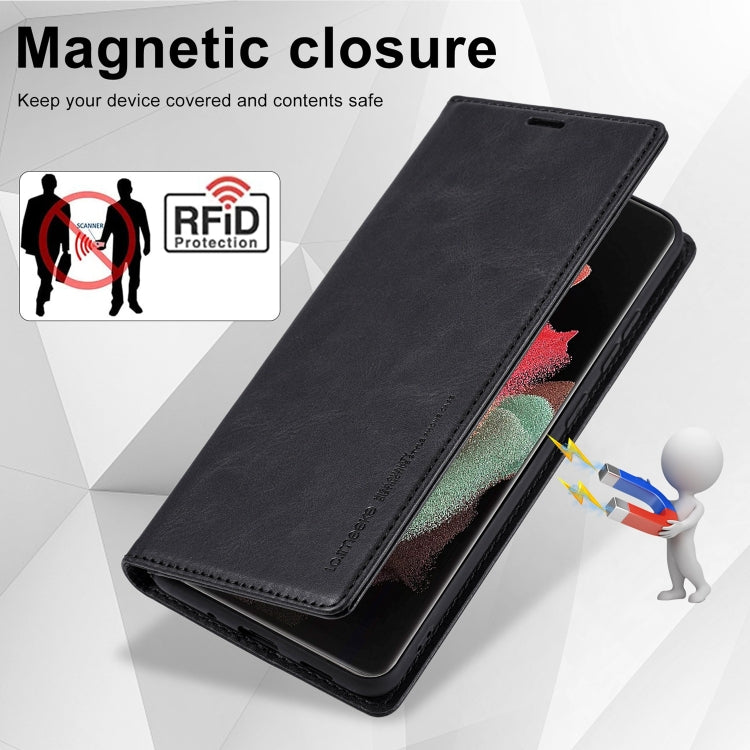 For Samsung Galaxy S21 Ultra 5G LC.IMEEKE RFID Anti-theft Leather Phone Case