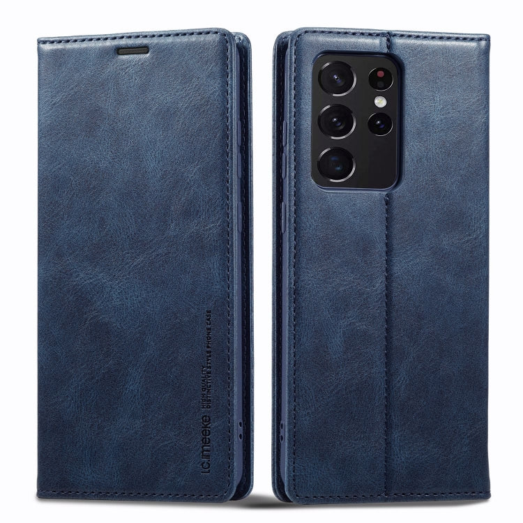 For Samsung Galaxy S21 Ultra 5G LC.IMEEKE RFID Anti-theft Leather Phone Case