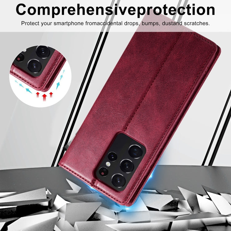 For Samsung Galaxy S21 Ultra 5G LC.IMEEKE RFID Anti-theft Leather Phone Case