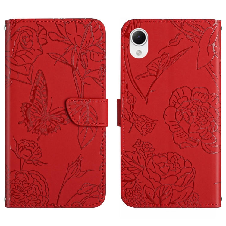 For Samsung Galaxy A23e/A23s HT03 Skin Feel Butterfly Embossed Flip Leather Phone Case
