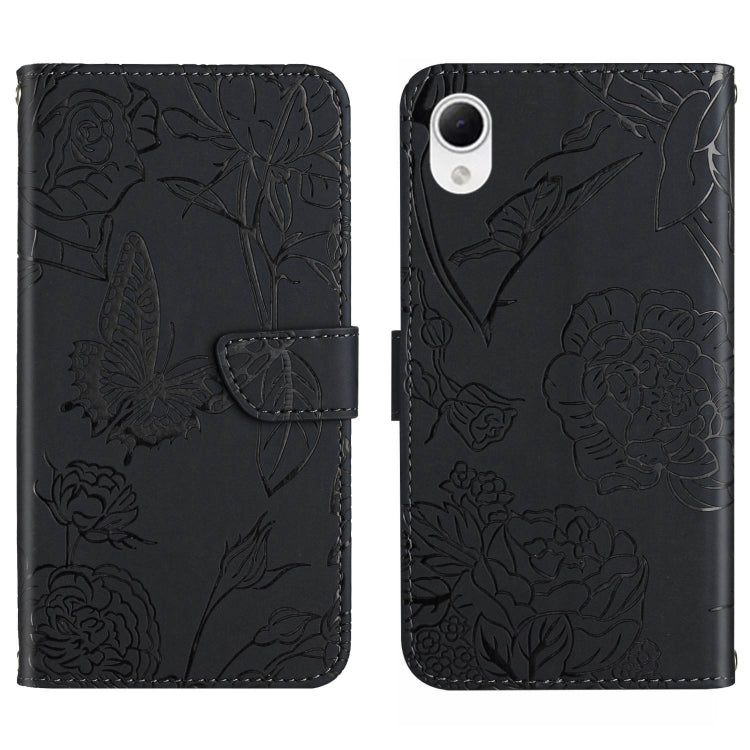 For Samsung Galaxy A23e/A23s HT03 Skin Feel Butterfly Embossed Flip Leather Phone Case