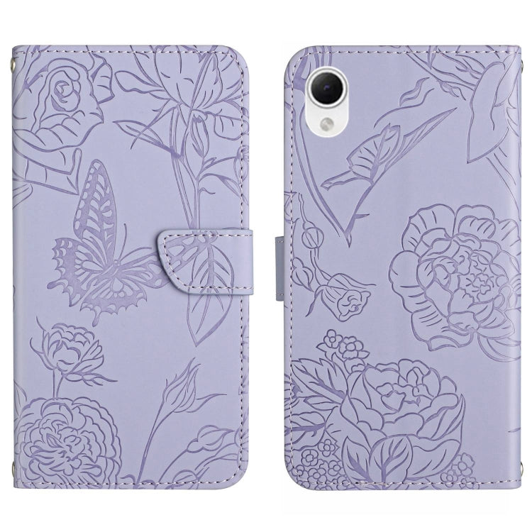 For Samsung Galaxy A23e/A23s HT03 Skin Feel Butterfly Embossed Flip Leather Phone Case